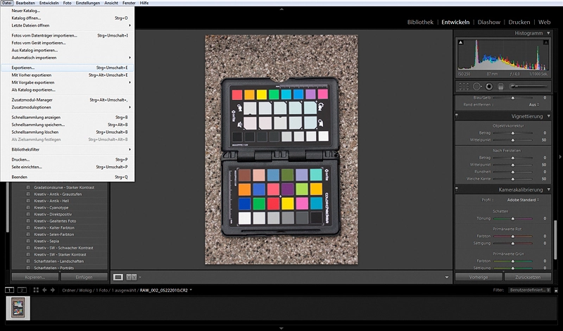 Foto zum Blogartikel - Kamerakalibrierung - Colorchecker von X-Rite