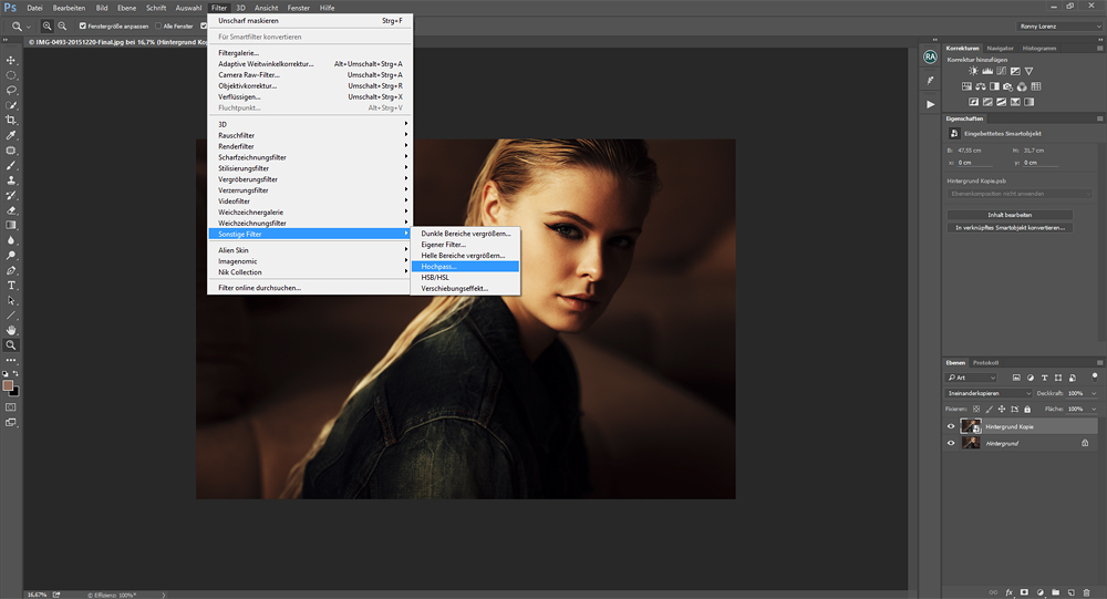 Beispielbild zum Tutorial - Schärfen mit dem Hochpassfilter