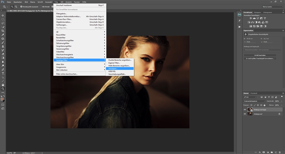 Beispielbild zum Tutorial - Schärfen mit dem Hochpassfilter